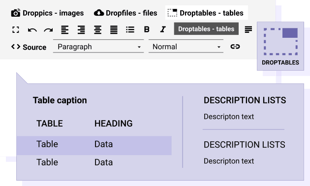 Joomla extension compatible table