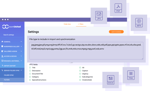 Servermappen importeren en synchroniseren met filters