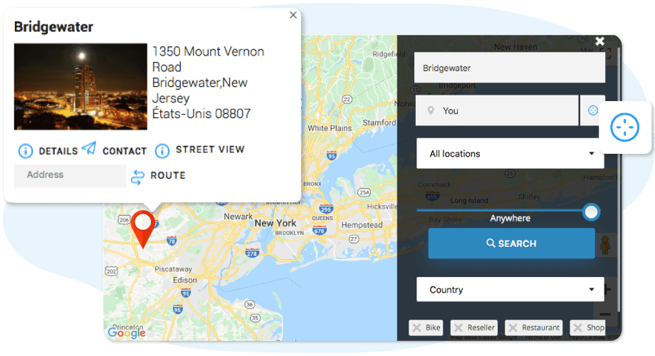 Configurable Themes for Location Search
