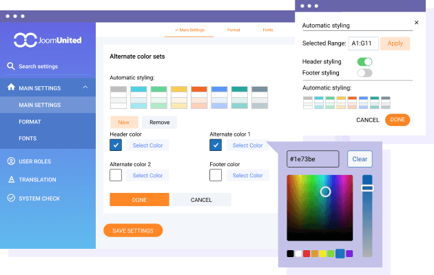 Crea i tuoi set di colori alternativi per la tabella