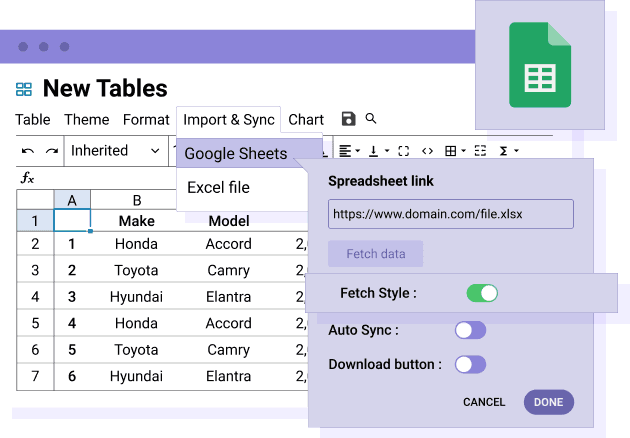 Importar dados do Excel apenas ou conteúdo e estilo