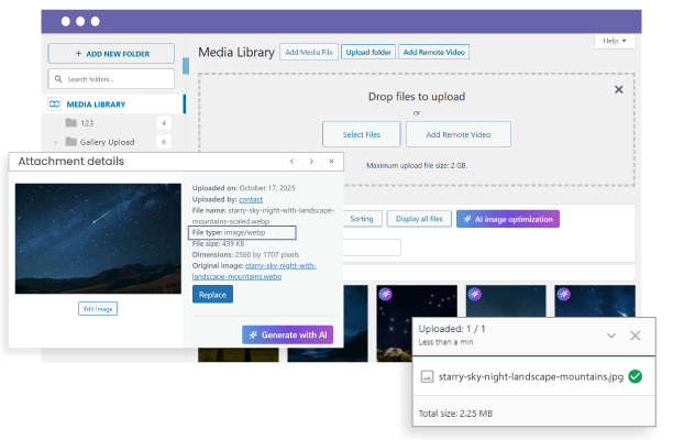 Αυτόματη μετατροπή WebP κατά την μεταφόρτωση