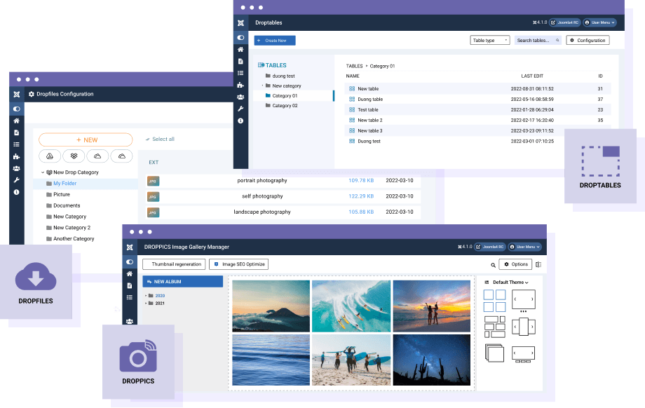 Droppics, Dropfiles: Manajemen Gambar dan File di Editor