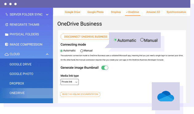 Hoe kan ik het OneDrive bedrijf eenvoudig verbinden met de mediabibliotheek?