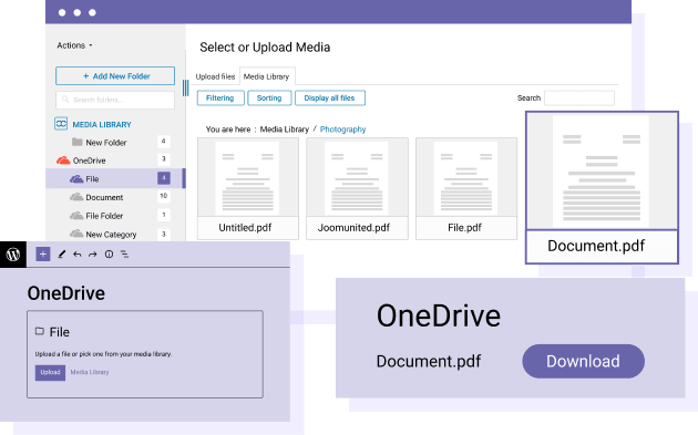 Embed PDF van OneDrive Personal Drive in WordPress-inhoud