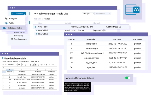 Akses tabel ke tabel database