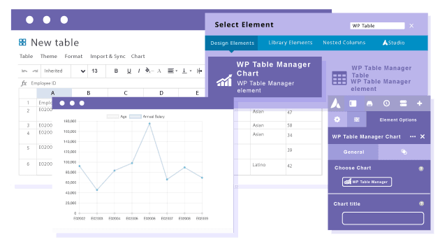 Insert a chart from table data in Avada