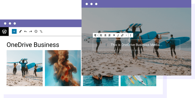 Crie galerias de imagens do WordPress usando a mídia empresarial do OneDrive
