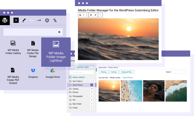 โหลดเนื้อหา WP Media Folder โดยใช้บล็อก Gutenberg