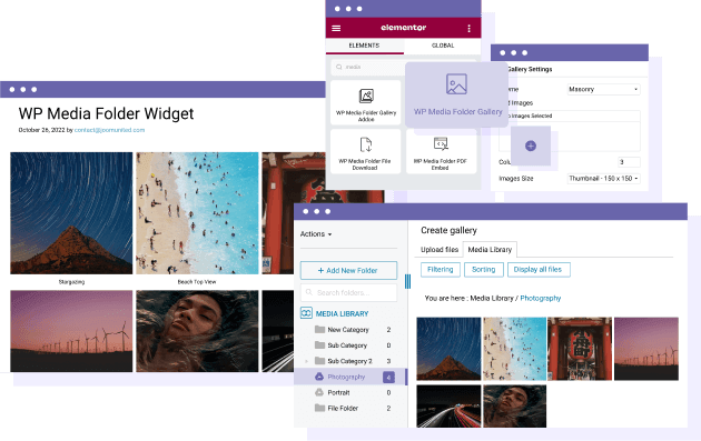 Manage media with folders in Elementor image widgets