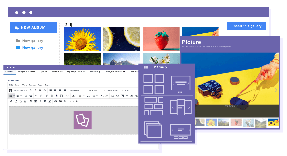 Zarządzaj obrazami i galeriami Joomla z treści