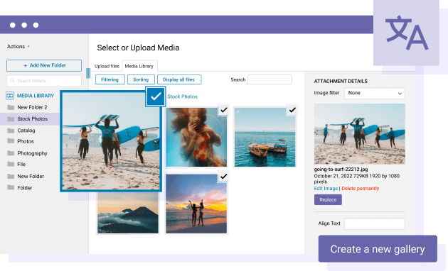 Traducere galerie de imagini WordPress