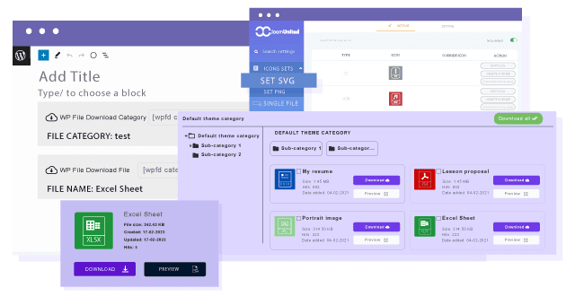 File Download Icon Builder und Themes für Gutenberg