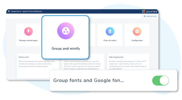 Raggruppa tutti i web font di Joomla