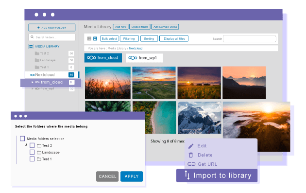 Importera Nextcloud-media till ditt WordPress-mediebibliotek