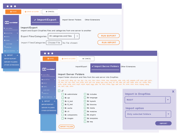 Importeer bestaande bestanden in Joomla