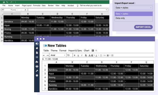 Nhập và xuất Excel Joomla