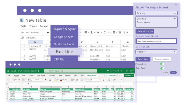 Insérer un tableau basé sur Excel dans Avada Fusion Builder