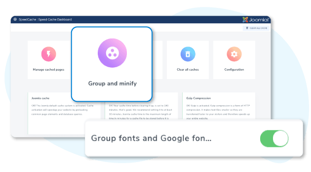 Raggruppa tutti i web font di Joomla