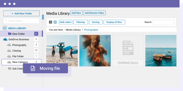 Move media from WordPress to OneDrive Business