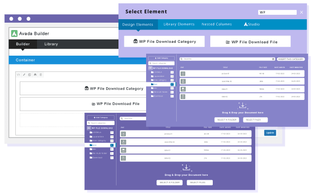 Ladda och hantera filkategorier i Avada Fusion Builder